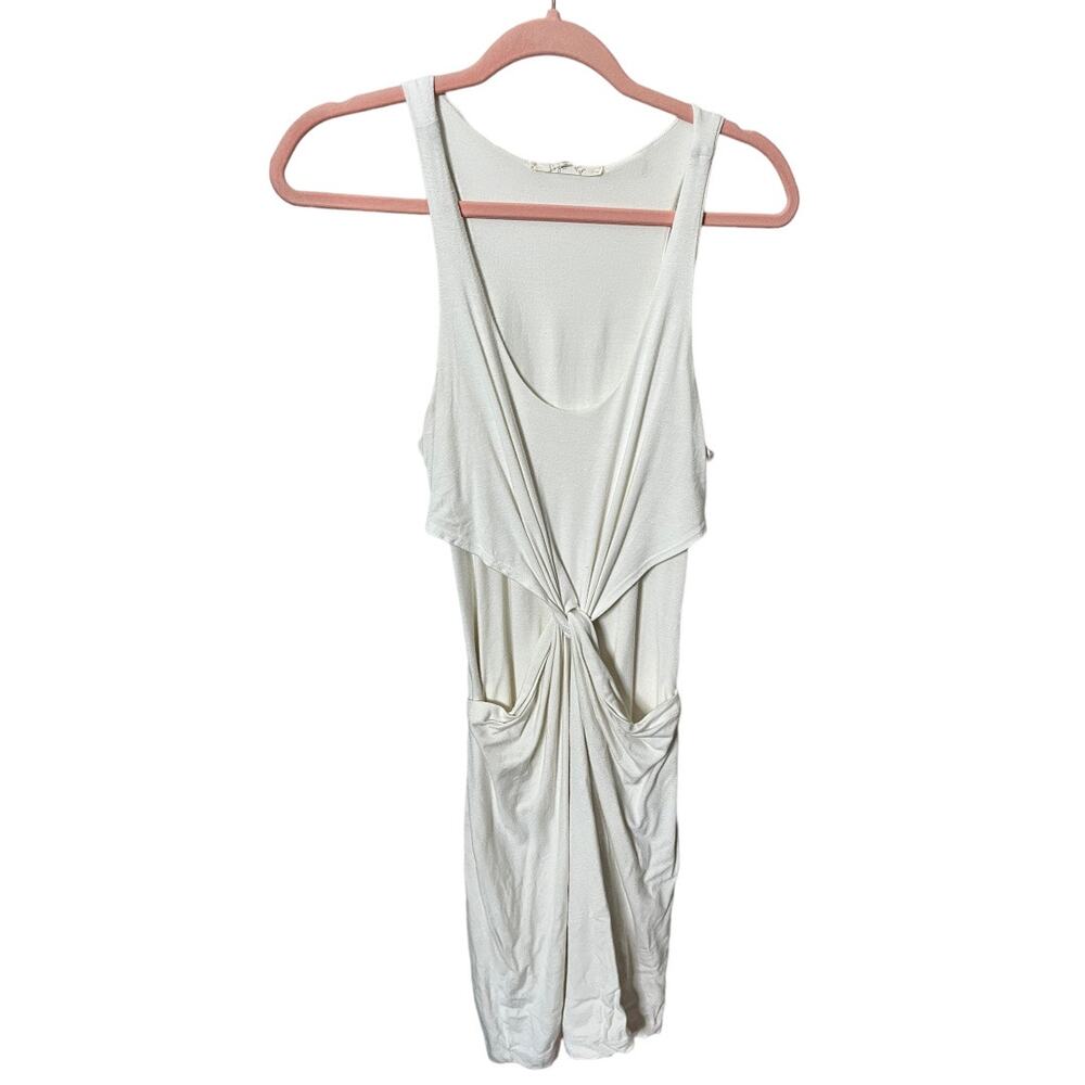 Soft Joie white sleeveless lined cutout knotted dress medium